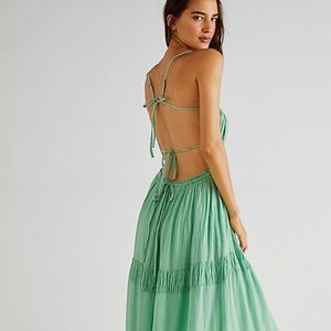 Free People Taking Sides Maxi in Jade Jungle